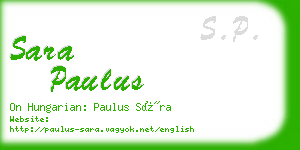 sara paulus business card